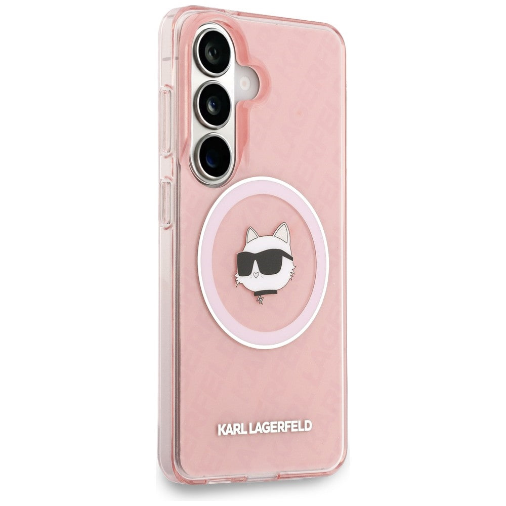 Karl Lagerfeld - IML Choupette Head on KL Repeated Logo MagSafe (KLHMS26SHMKBCHOP) - Samsung Galaxy S26 - Pink
