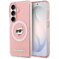 Karl Lagerfeld - IML Choupette Head on KL Repeated Logo MagSafe (KLHMS26SHMKBCHOP) - Samsung Galaxy S26 - Pink