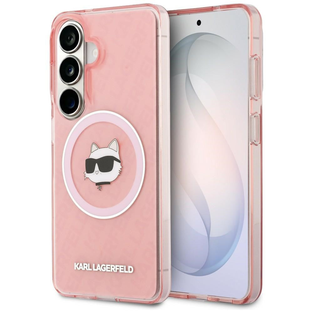 Karl Lagerfeld - IML Choupette Head on KL Repeated Logo MagSafe (KLHMS26SHMKBCHOP) - Samsung Galaxy S26 - Pink