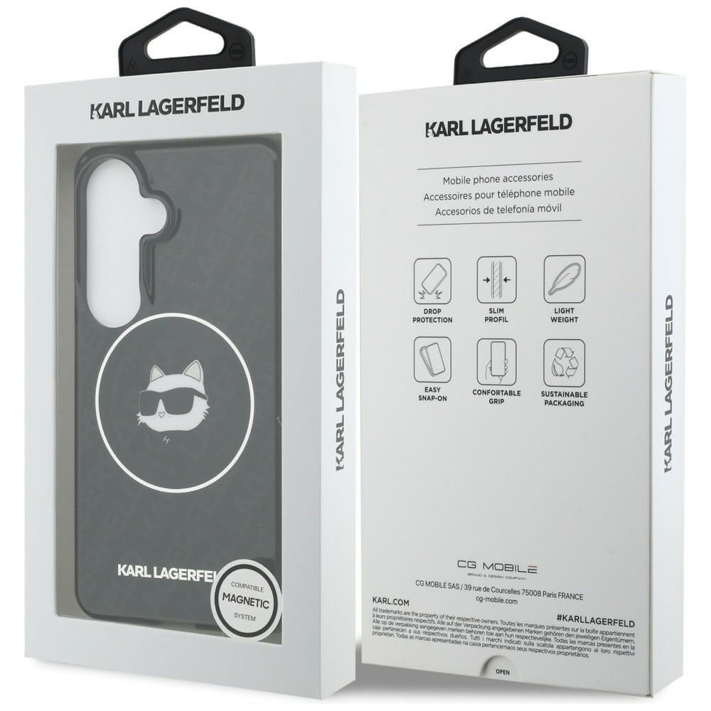 Karl Lagerfeld - IML Choupette Head on KL Repeated Logo MagSafe (KLHMS26SHMKBCHOK) - Samsung Galaxy S26 - Black