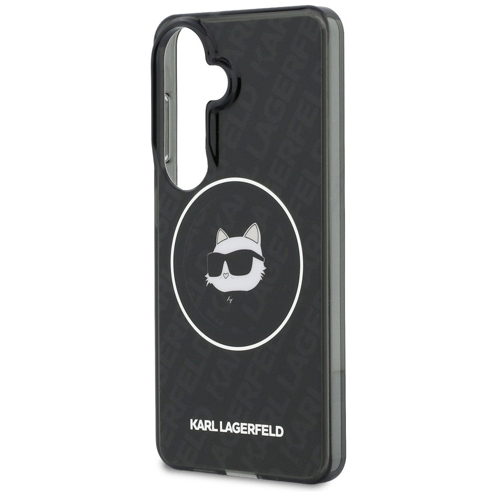 Karl Lagerfeld - IML Choupette Head on KL Repeated Logo MagSafe (KLHMS26SHMKBCHOK) - Samsung Galaxy S26 - Black