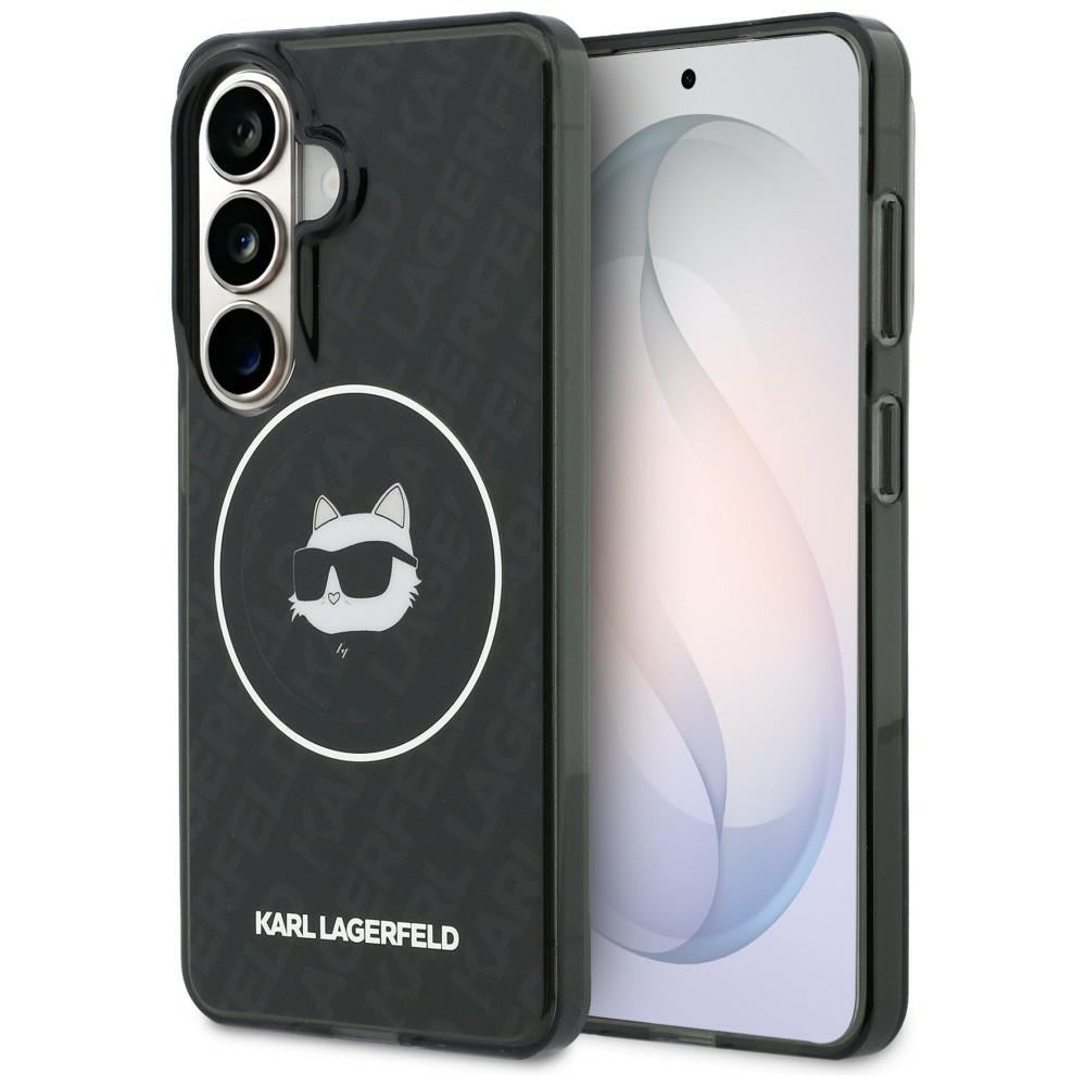 Karl Lagerfeld - IML Choupette Head on KL Repeated Logo MagSafe (KLHMS26SHMKBCHOK) - Samsung Galaxy S26 - Black
