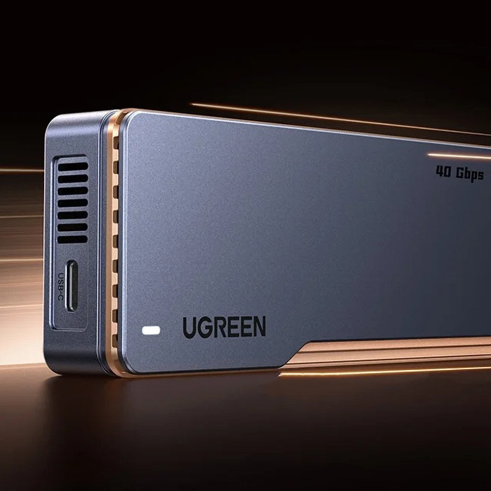 Ugreen - Hard Drive Enclosure D703 (65727) - M.2 NVMe/SSD, 40Gbps, 8TB, with Type-C Cable - Grey