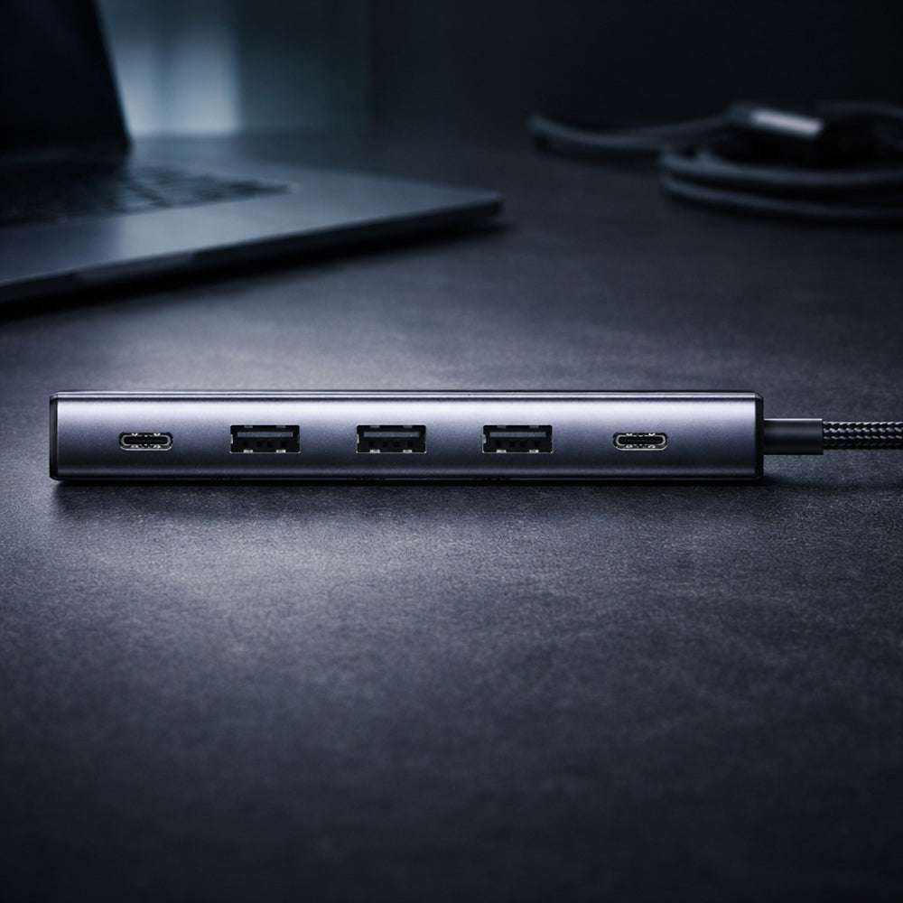 Ugreen - Docking Station CM511 (75642) - USB-C to 2x Type-C, 3x USB, Display Port, 5Gbps, PD 3.0, 100W, 4K@60Hz - Grey