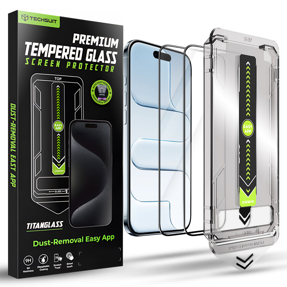 Techsuit - TitanGlass FullCover (2 pack) - iPhone 17 Air - Black