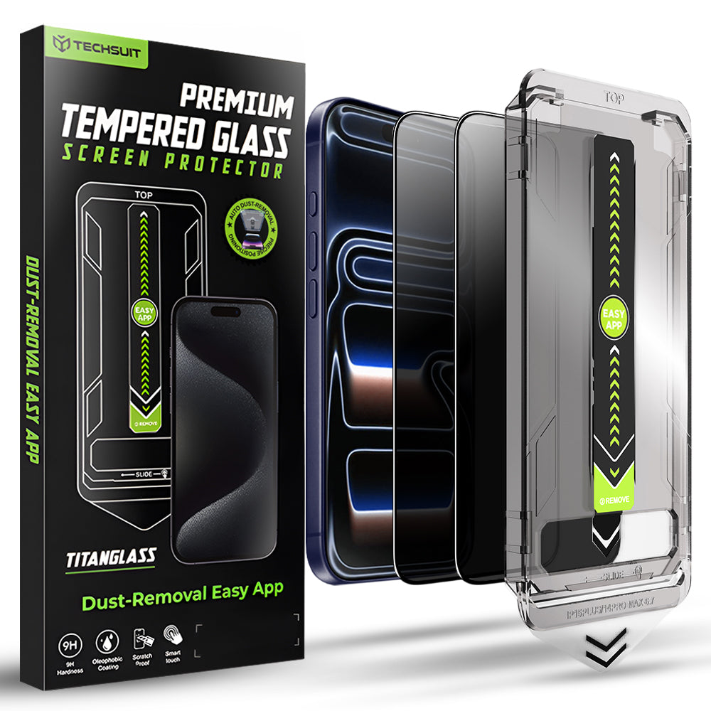 Techsuit - TitanGlass FullCover (2 pack) - iPhone 17 Pro - Privacy
