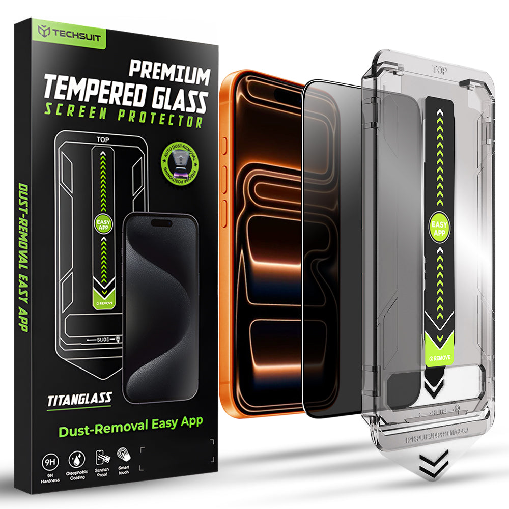 Techsuit - TitanGlass FullCover - iPhone 17 Pro Max - Privacy