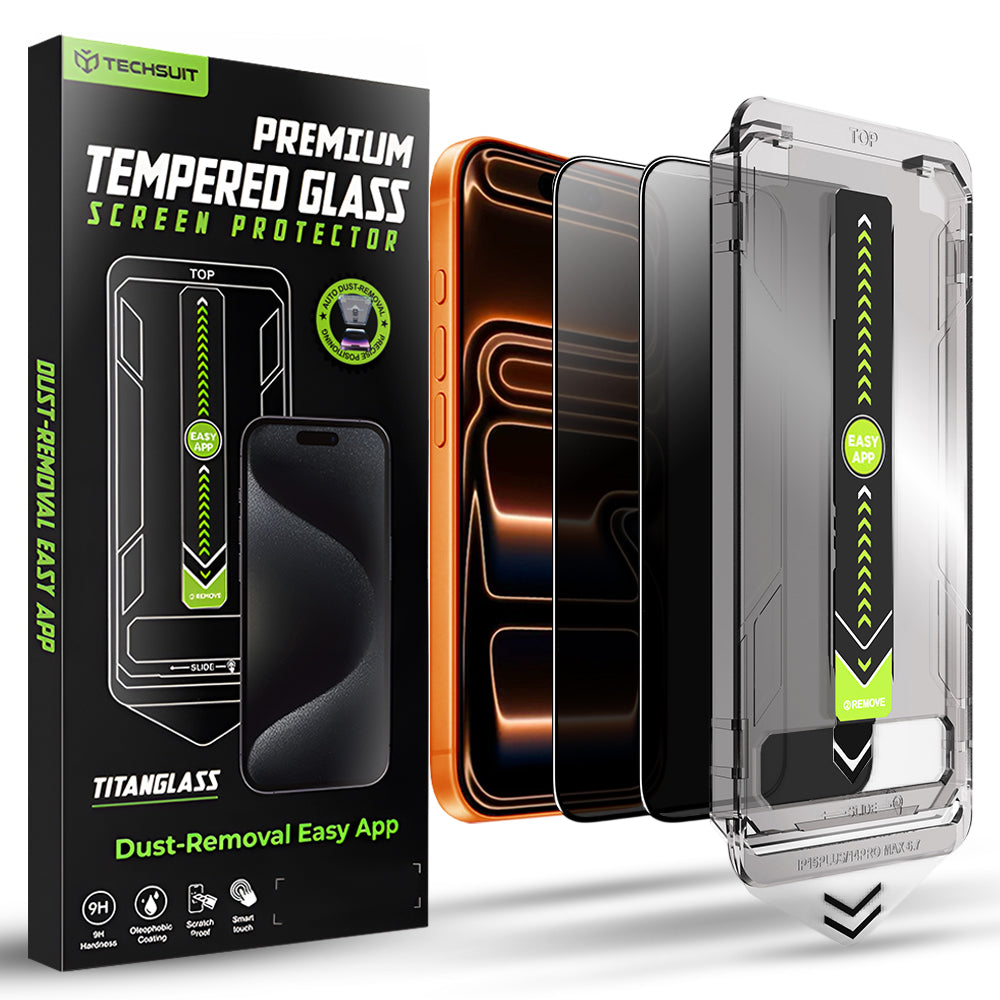 Techsuit - TitanGlass FullCover (2 pack) - iPhone 17 Pro Max - Privacy