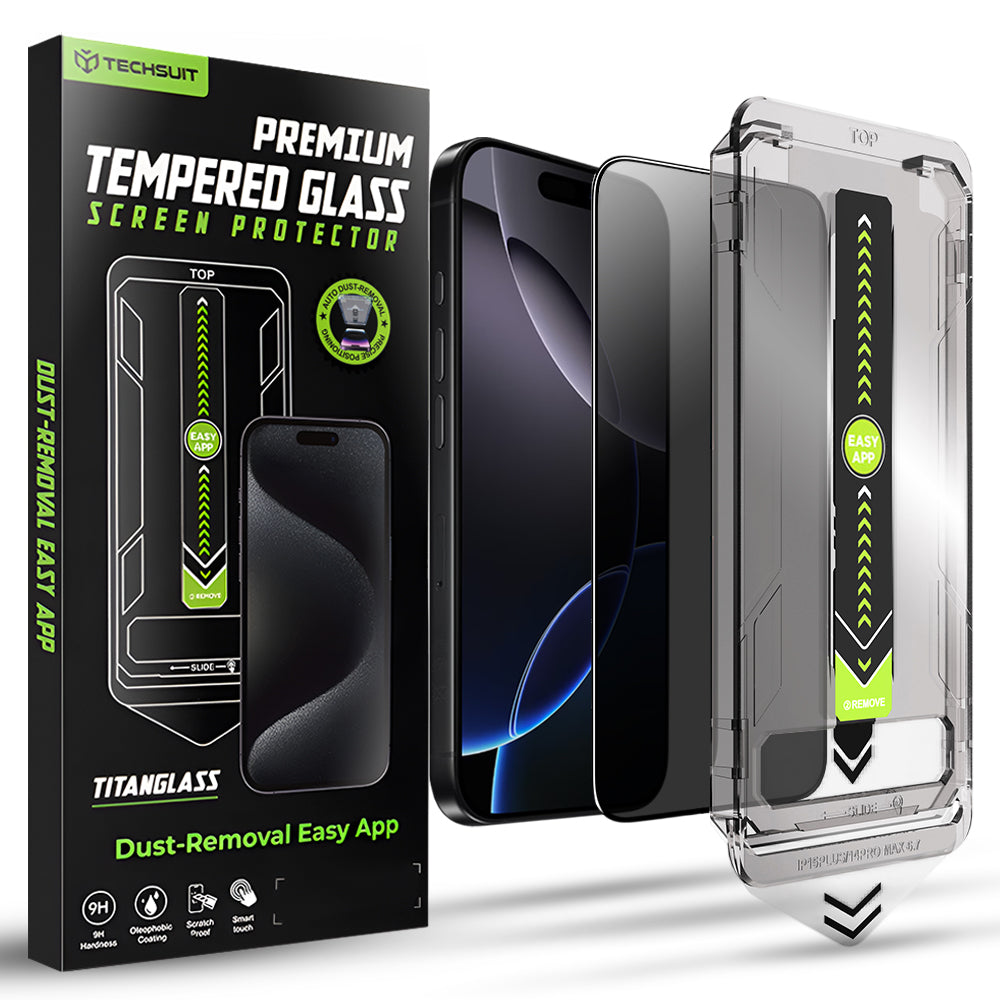 Techsuit - TitanGlass FullCover - iPhone 16 Pro Max - Privacy