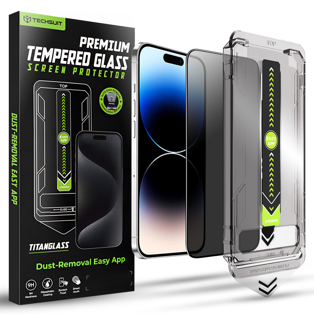 TechSuit Folie de protectie Techsuit TitanGlass FullCover compatibil cu iPhone 14 Pro, Privacy