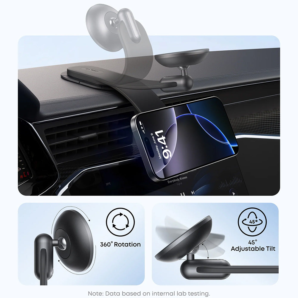 Anker - Car Holder Nano Magnetic (A9110H11) - Dashboards/Touchscreens, 3M Adhesive, 360°, Flexible, Universal - Black