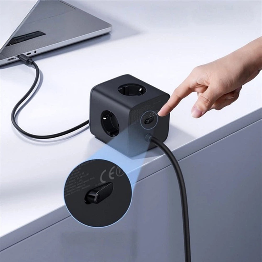 Baseus - Extension Cord EnerFill FA11 (E00082100123-00) - 3 x EU Socket, USB, Type-C, 67W, 1.5m - Black