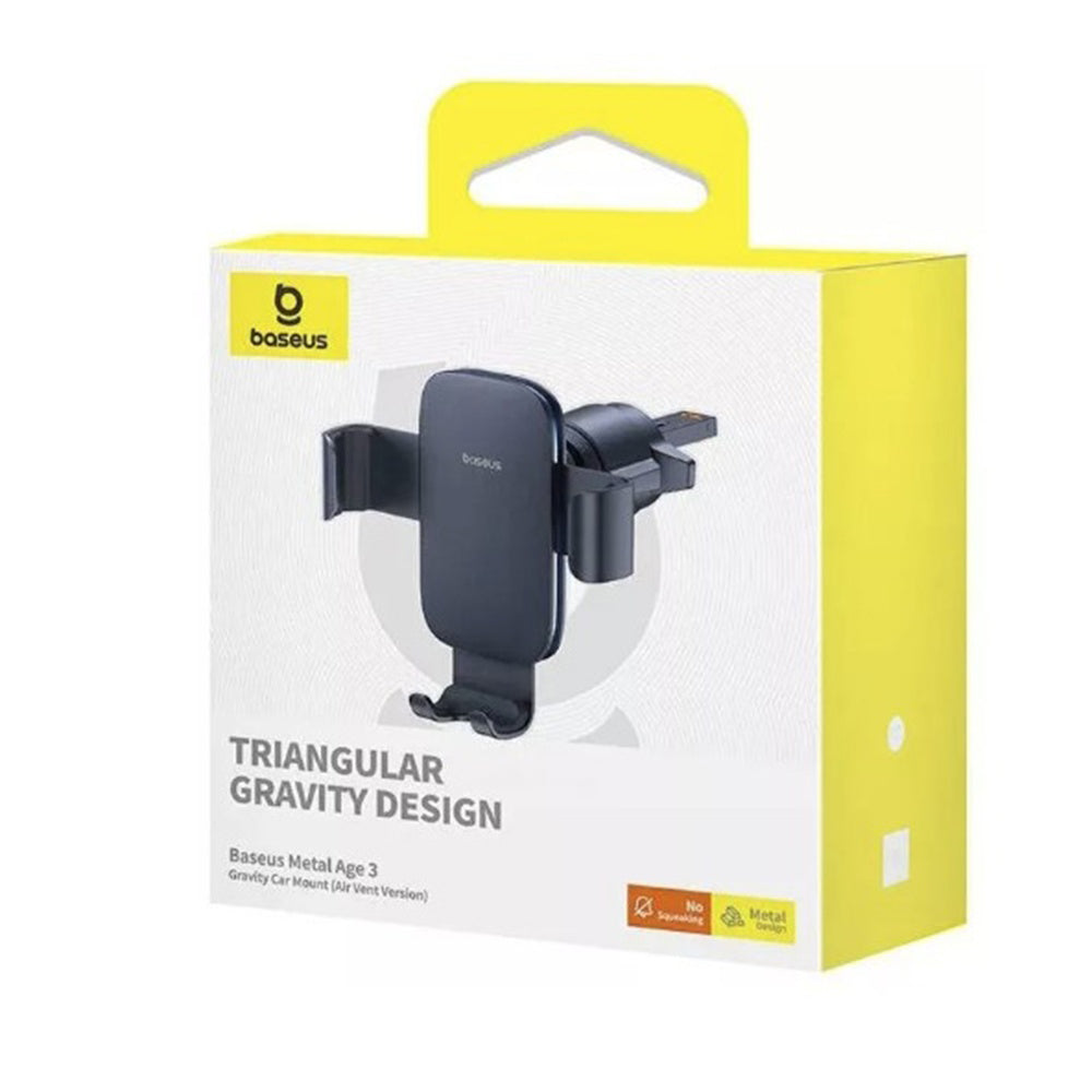 Suport Auto Baseus Metal Age 3 (C40467600111-01), Grila Ventilatie, Rotatie 360°, Negru