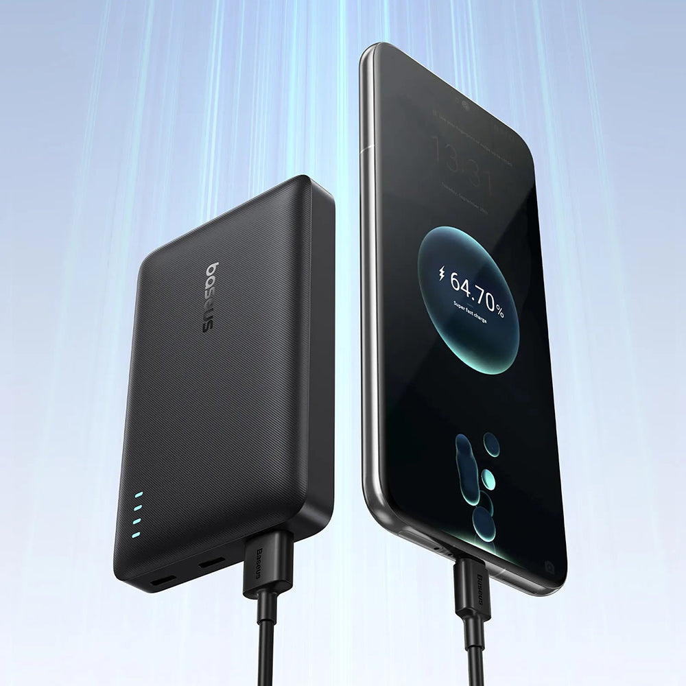 Baseus - Power Bank EnerFill FP21 (P1008210D123-00) - Dual-Port, 10000mAh, 22.5W, Slim Design - Black