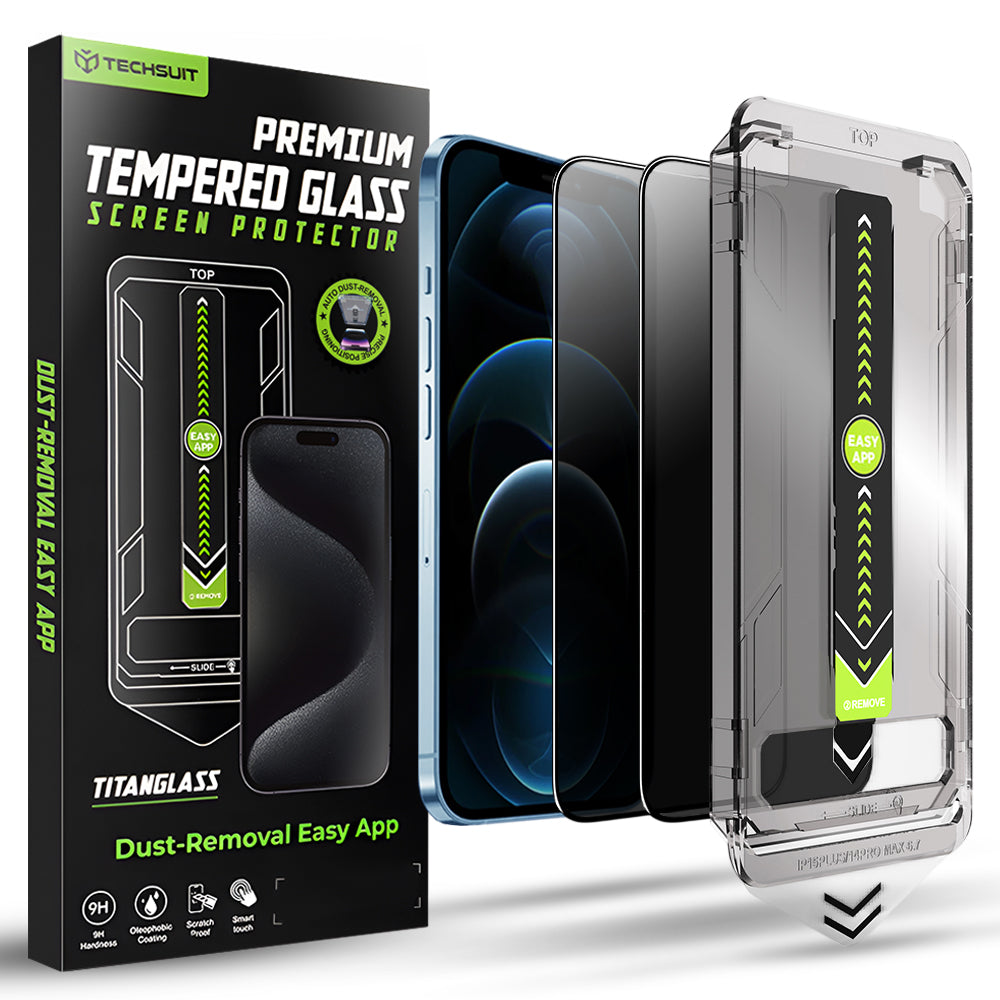 Techsuit - TitanGlass FullCover (2 pack) - iPhone 12 Pro Max - Privacy