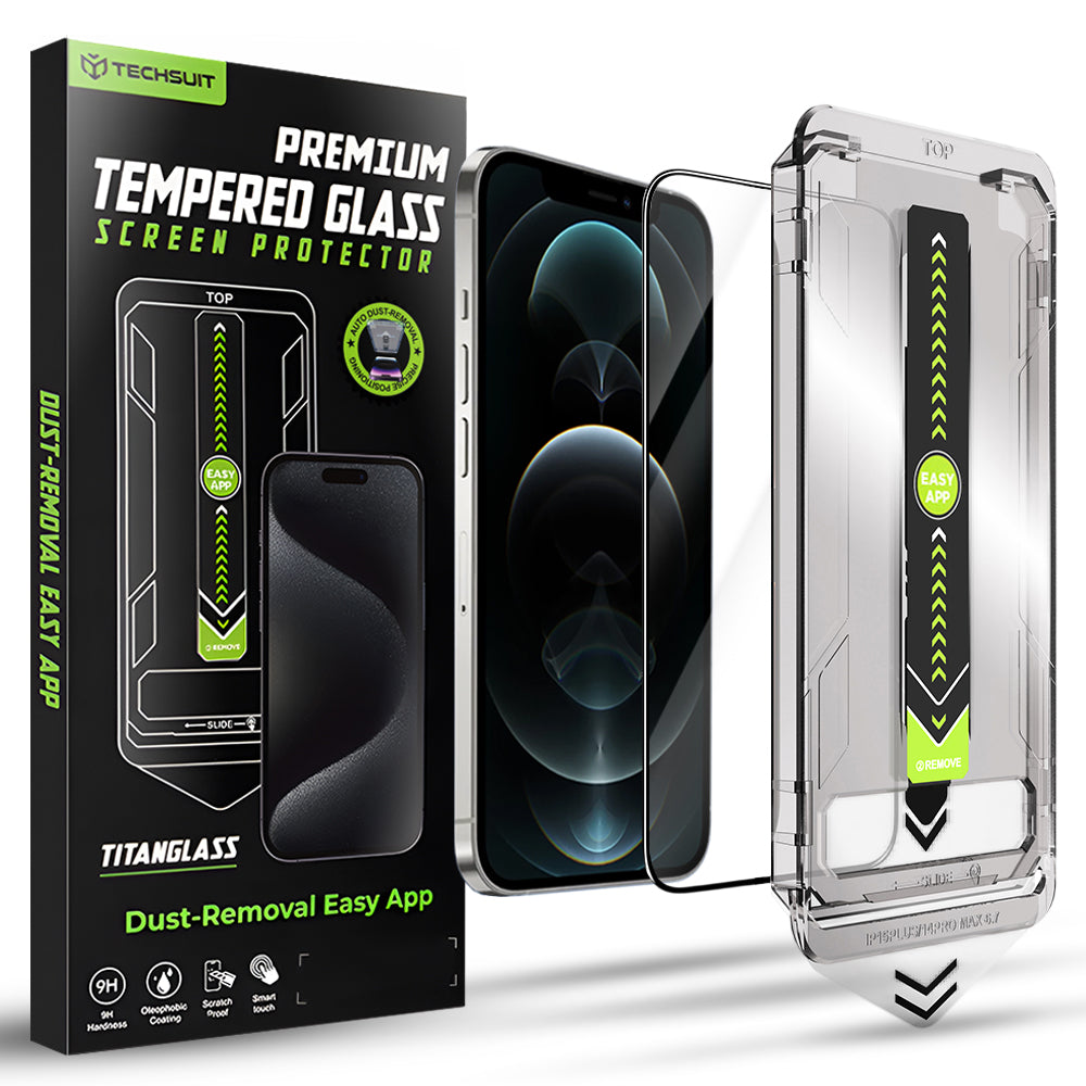 Techsuit - TitanGlass FullCover - iPhone 12 / iPhone 12 Pro - Black