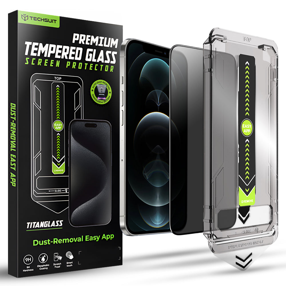 TechSuit Folie de protectie Techsuit TitanGlass FullCover compatibil cu iPhone 12 / iPhone 12 Pro, Privacy