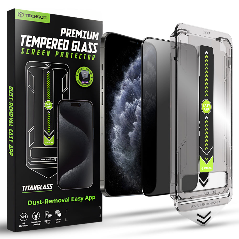TechSuit Folie de protectie Techsuit TitanGlass FullCover compatibil cu iPhone X / iPhone XS / iPhone 11 Pro, Privacy