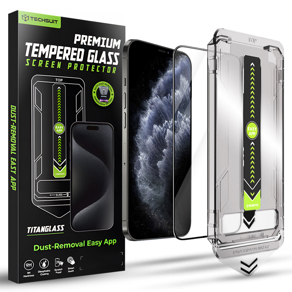 Techsuit - TitanGlass FullCover - iPhone X / iPhone XS / iPhone 11 Pro - Black