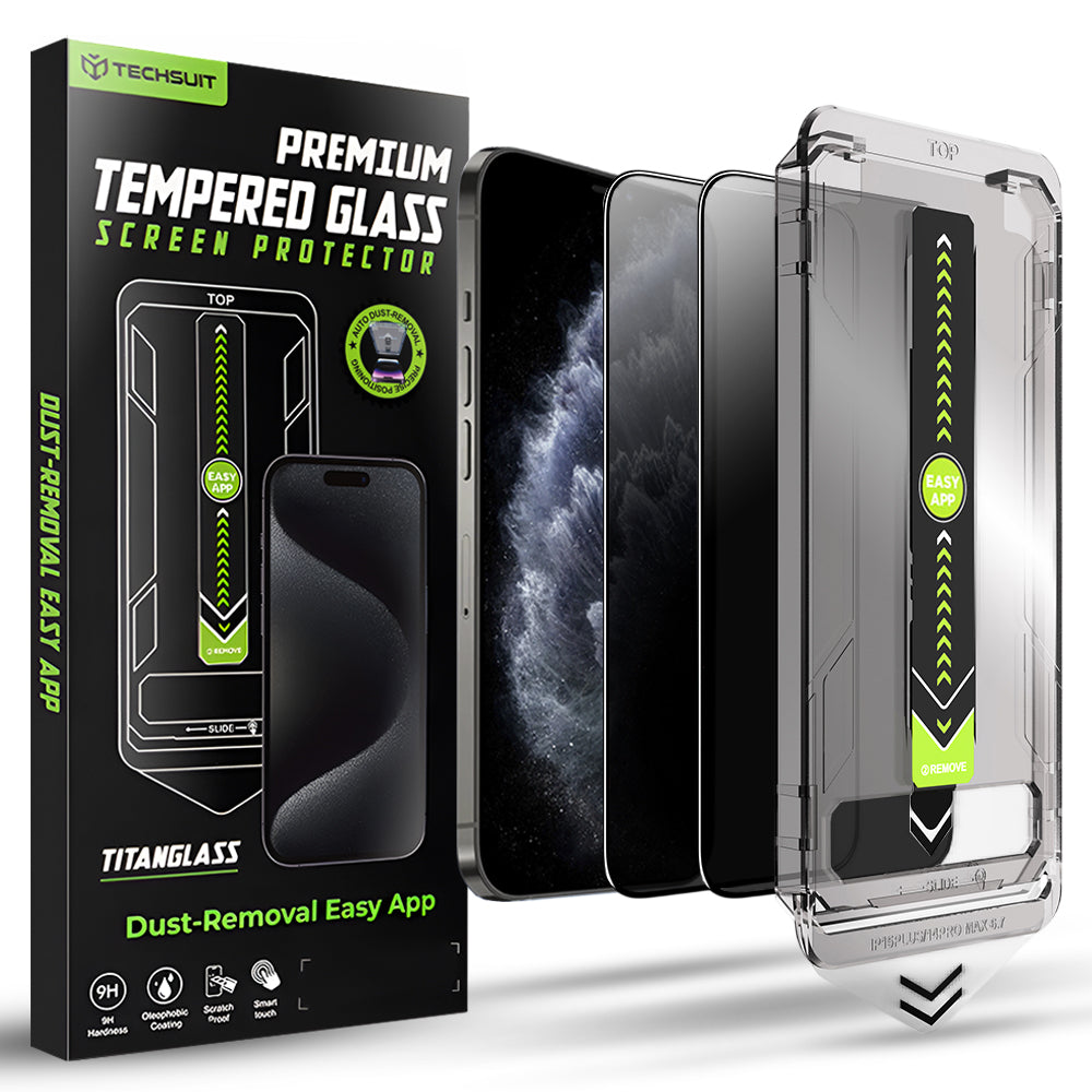 Techsuit - TitanGlass FullCover (2 pack) - iPhone X / iPhone XS / iPhone 11 Pro - Privacy