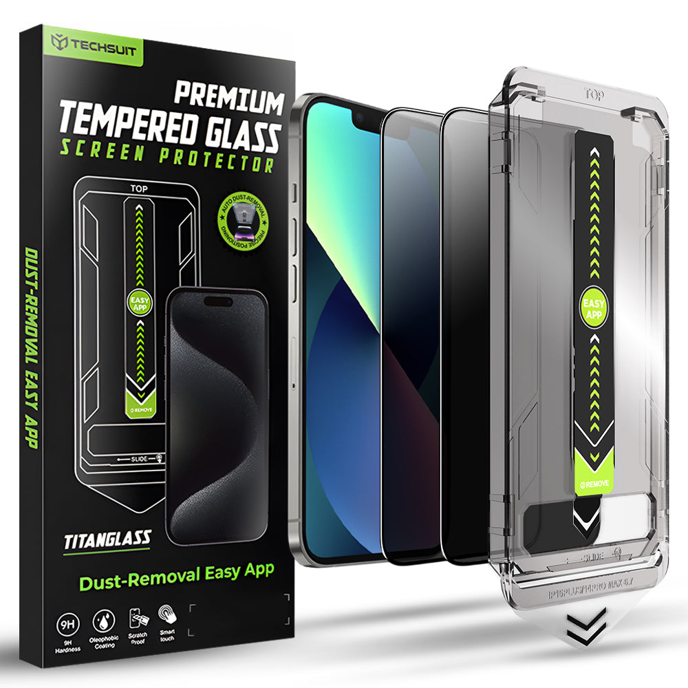 TechSuit Folie de protectie Techsuit TitanGlass FullCover (set de 2) compatibil cu iPhone 13 / iPhone 13 Pro / iPhone 14