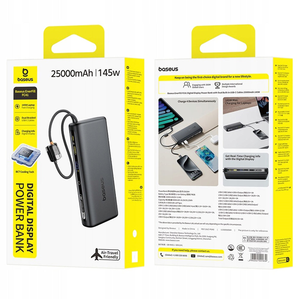 Baterie externa Baseus EnerFill FC41 (E0028H03), 25000mAh, 145W, Negru