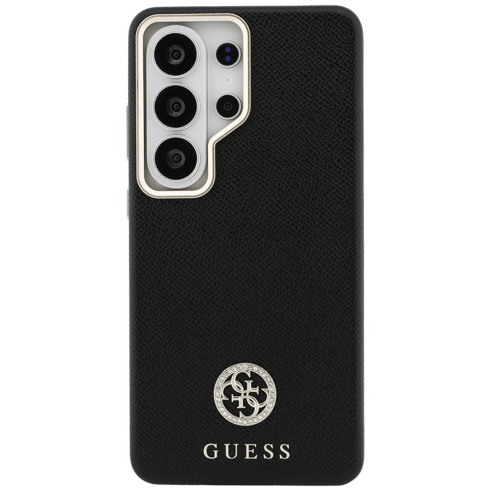 Guess - Rhinestone Round Logo MagSafe (GUHMS26LPGCRMDEK) - Samsung Galaxy S26 Ultra - Black