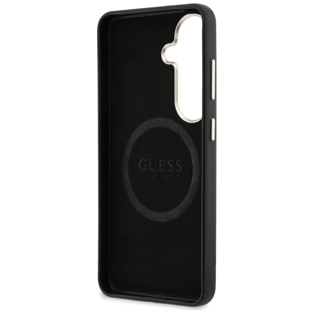 Guess - Rhinestone Round Logo MagSafe (GUHMS26SPGCRMDEK) - Samsung Galaxy S26 - Black