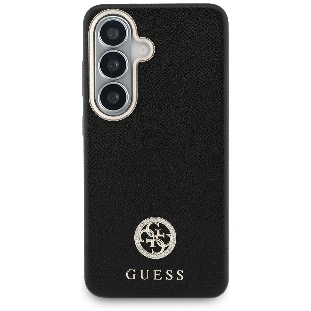 Guess - Rhinestone Round Logo MagSafe (GUHMS26SPGCRMDEK) - Samsung Galaxy S26 - Black