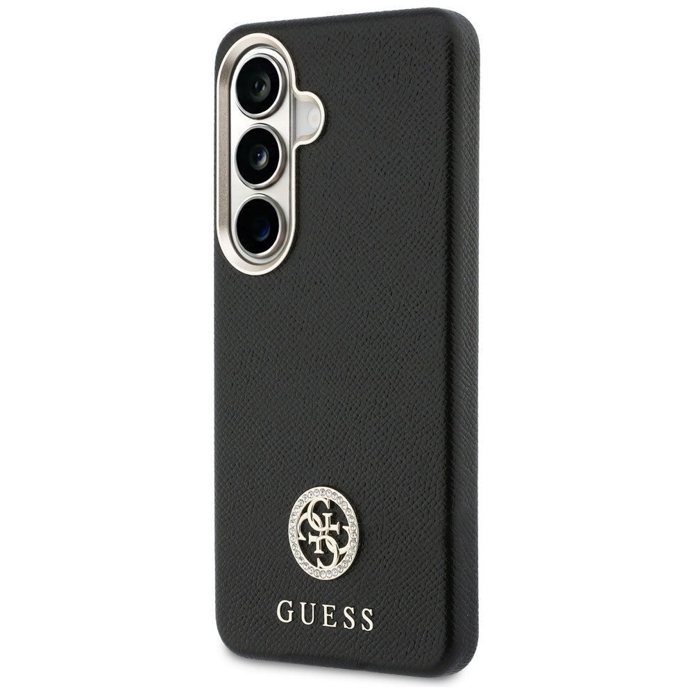 Guess - Rhinestone Round Logo MagSafe (GUHMS26SPGCRMDEK) - Samsung Galaxy S26 - Black