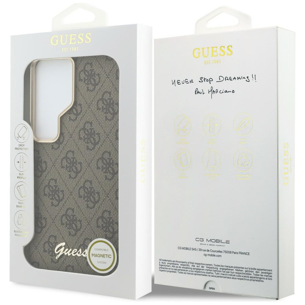 Guess - 4G Script MagSafe (GUHMS26S5P4FWMSW) - Samsung Galaxy S26 - Brown