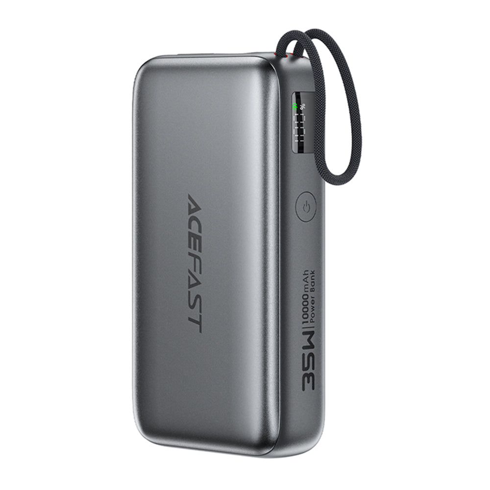 Acefast Baterie externa Acefast (M32), with Telescopic Cable, Type-C, Fast Charge, PD35W, 10000mAh, Metal Gray