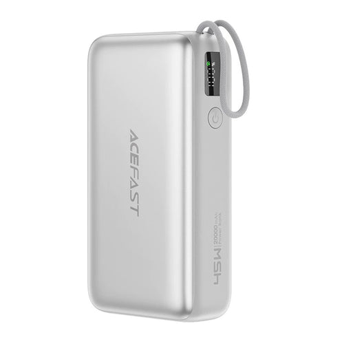 Acefast Baterie externa Acefast (M34), with Telescopic Cable, Type-C, Fast Charge, PD45W, 20000mAh, Argintiu