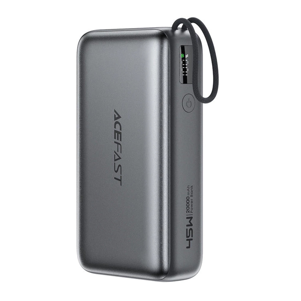 Acefast Baterie externa Acefast (M34), with Telescopic Cable, Type-C, Fast Charge, PD45W, 20000mAh, Gri