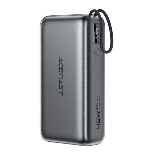 Acefast Baterie externa Acefast (M34), with Telescopic Cable, Type-C, Fast Charge, PD45W, 20000mAh, Gri