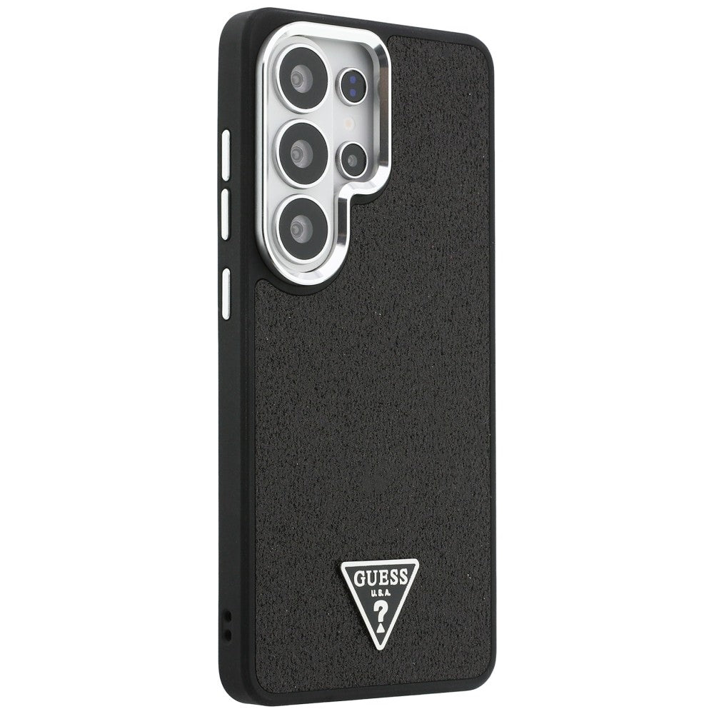 Guess - Fixed Glitter Triangle Logo MagSafe (GUHMS26LPFGTSCMK) - Samsung Galaxy S26 Ultra - Black