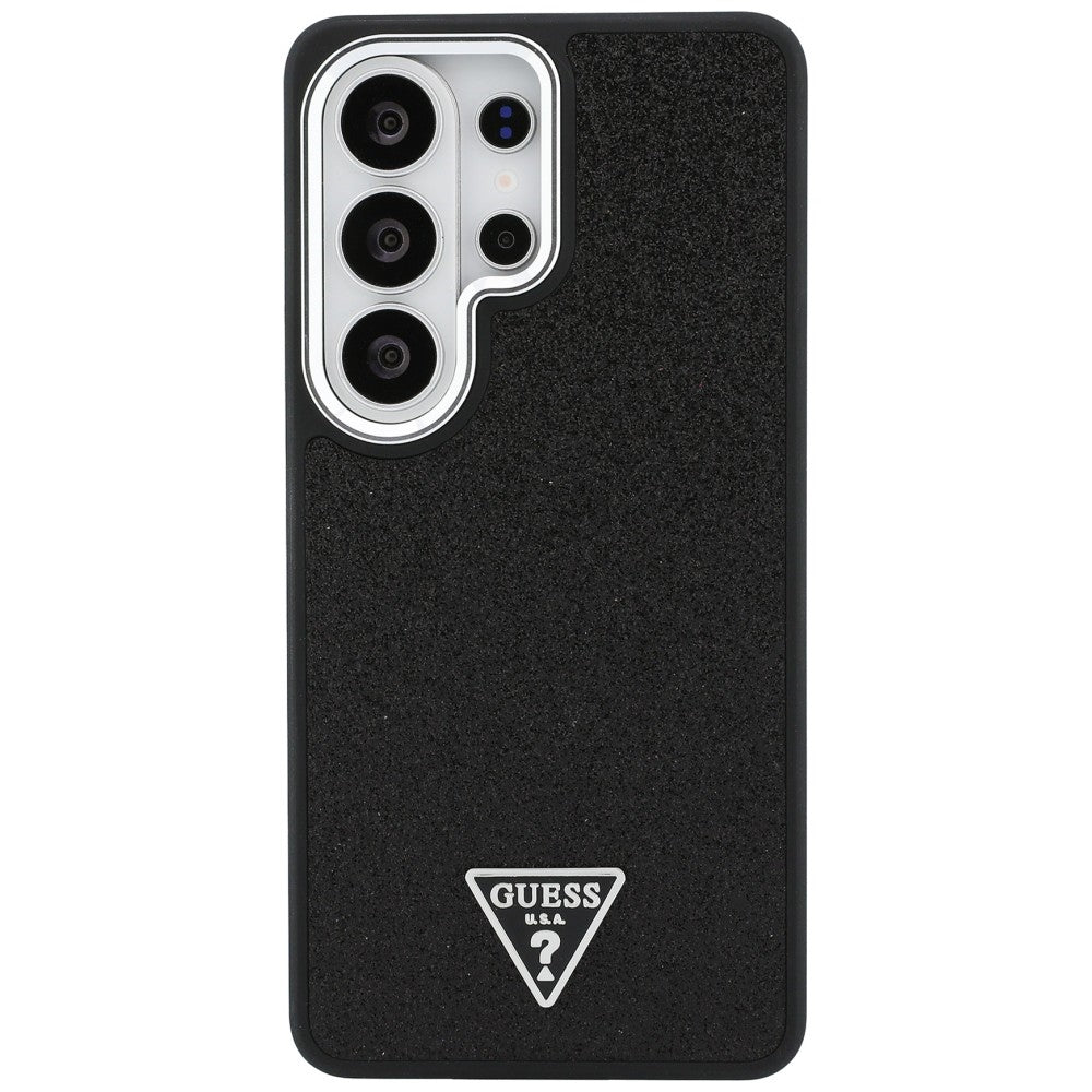 Guess - Fixed Glitter Triangle Logo MagSafe (GUHMS26LPFGTSCMK) - Samsung Galaxy S26 Ultra - Black