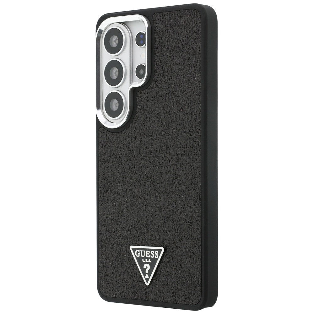 Guess - Fixed Glitter Triangle Logo MagSafe (GUHMS26LPFGTSCMK) - Samsung Galaxy S26 Ultra - Black