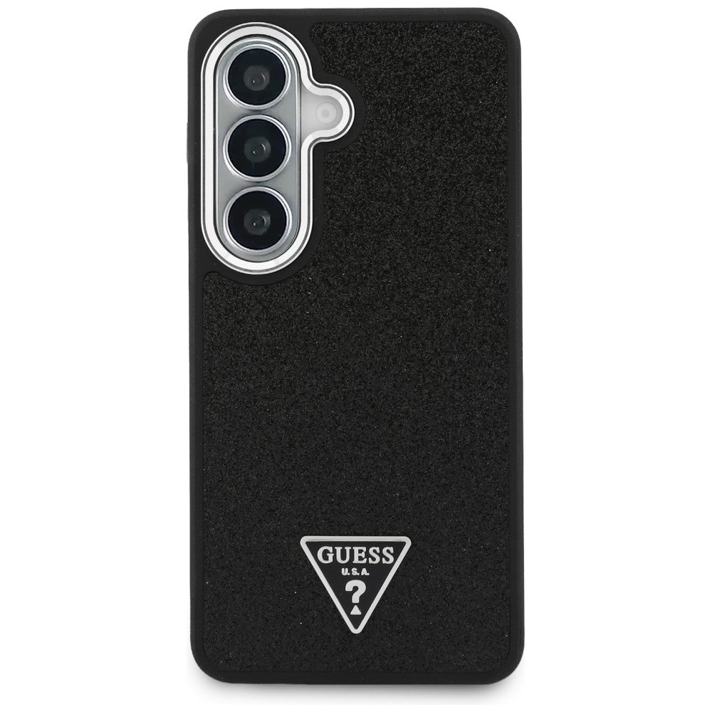 Guess - Fixed Glitter Triangle Logo MagSafe (GUHMS26SPFGTSCMK) - Samsung Galaxy S26 - Black