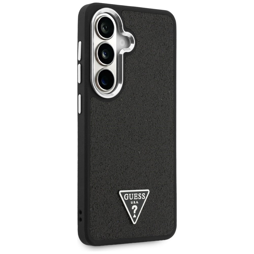 Guess - Fixed Glitter Triangle Logo MagSafe (GUHMS26SPFGTSCMK) - Samsung Galaxy S26 - Black