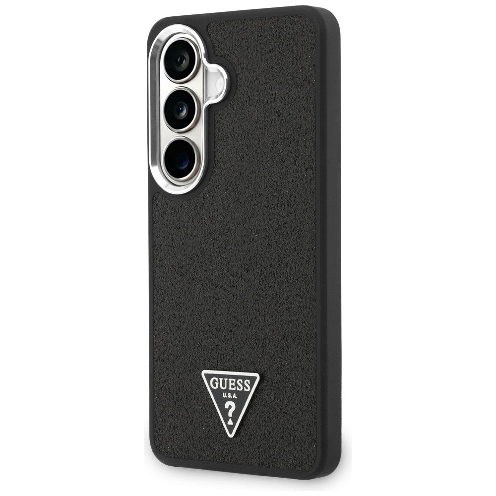 Guess - Fixed Glitter Triangle Logo MagSafe (GUHMS26SPFGTSCMK) - Samsung Galaxy S26 - Black