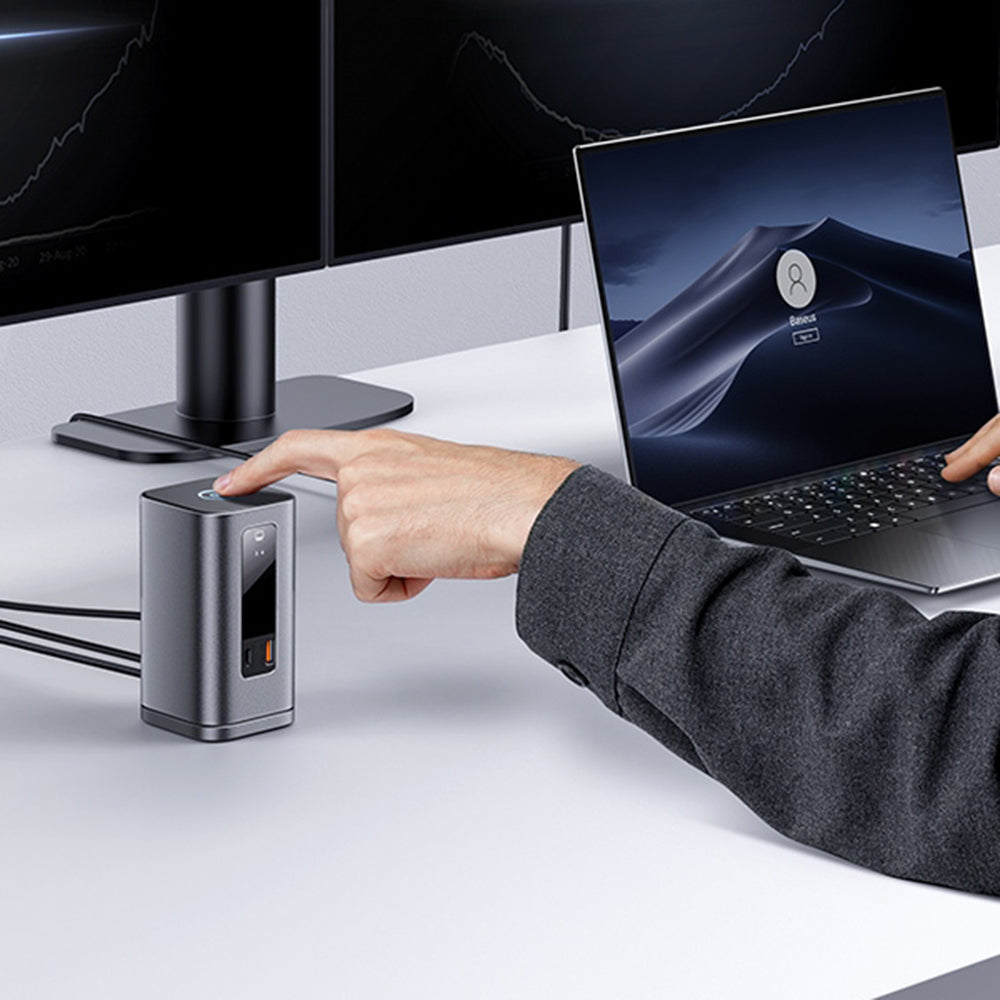 Baseus - 11in1 Docking Station Spacemate Series (B0112701) - Triple 4K Display, 10Gbps, PD100W Fast Charging - Space Gre