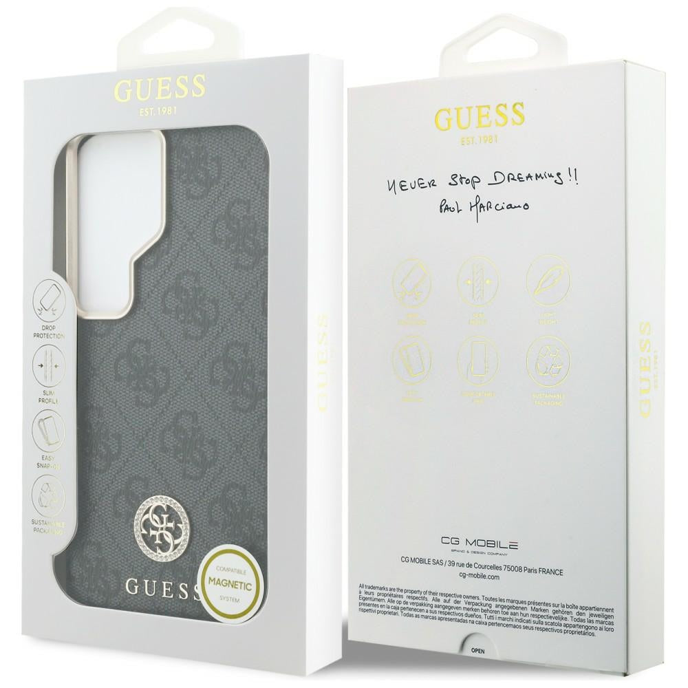 Husa pentru Samsung Galaxy S26 Ultra - Guess Rhinestone Round Logo MagSafe (GUHMS26LP4GRMDEK) - Black