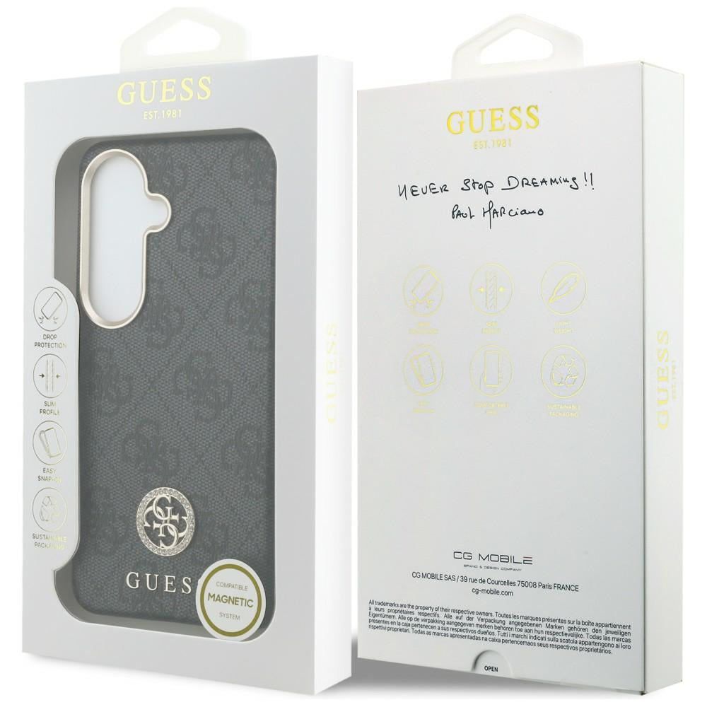 Husa pentru Samsung Galaxy S26 - Guess Rhinestone Round Logo MagSafe (GUHMS26SP4GRMDEK) - Black