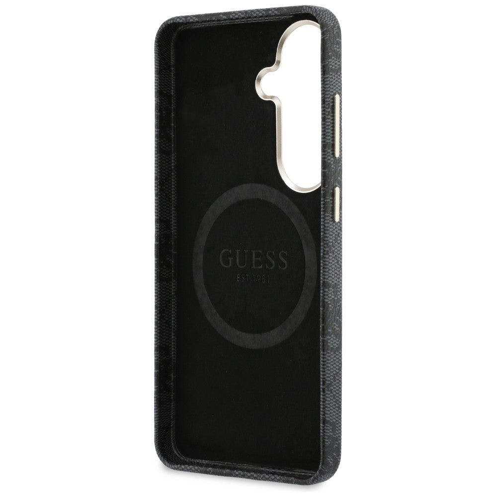 Husa pentru Samsung Galaxy S26 - Guess Rhinestone Round Logo MagSafe (GUHMS26SP4GRMDEK) - Black