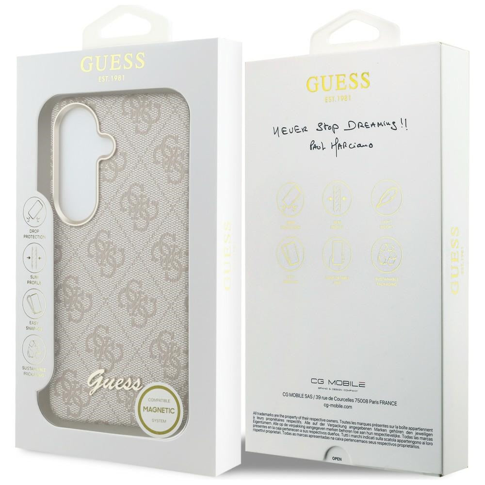 Guess - 4G Script MagSafe (GUHMS26S5P4FWMSP) - Samsung Galaxy S26 - Pink