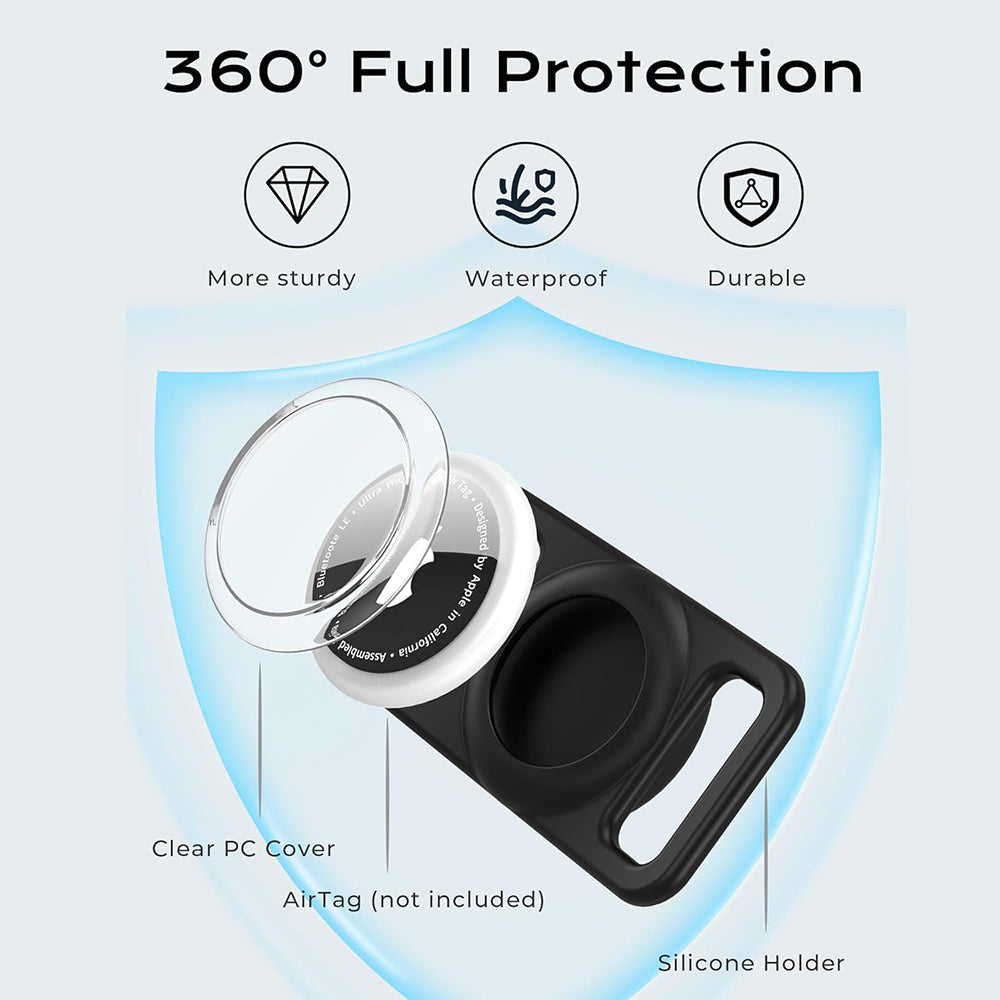 TechSuit Suport Techsuit AirTag Dog Collar BuddyGuard (DG1), Full Body Cover, Waterproof, for Collars 0.6"–1.3" Wide, Ne