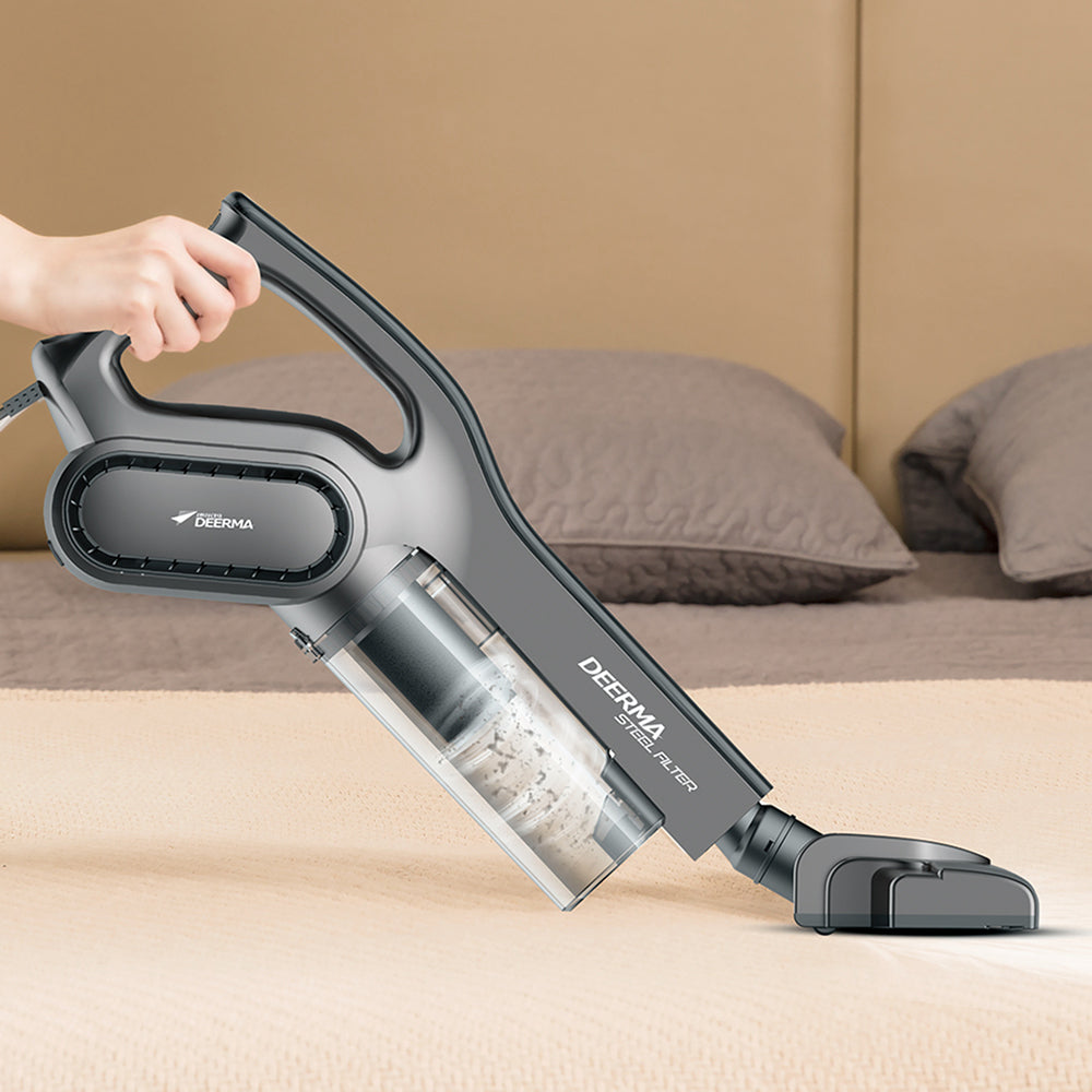 Deerma - Vacuum Cleaner (DX700s) - 600W, 0.6l, Dual Mode, with Round Brush, Long Crevice Nozzle, 5m Cord - Grey