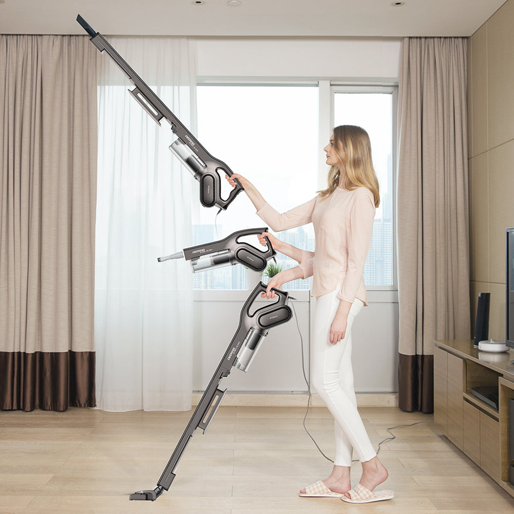 Deerma - Vacuum Cleaner (DX700s) - 600W, 0.6l, Dual Mode, with Round Brush, Long Crevice Nozzle, 5m Cord - Grey