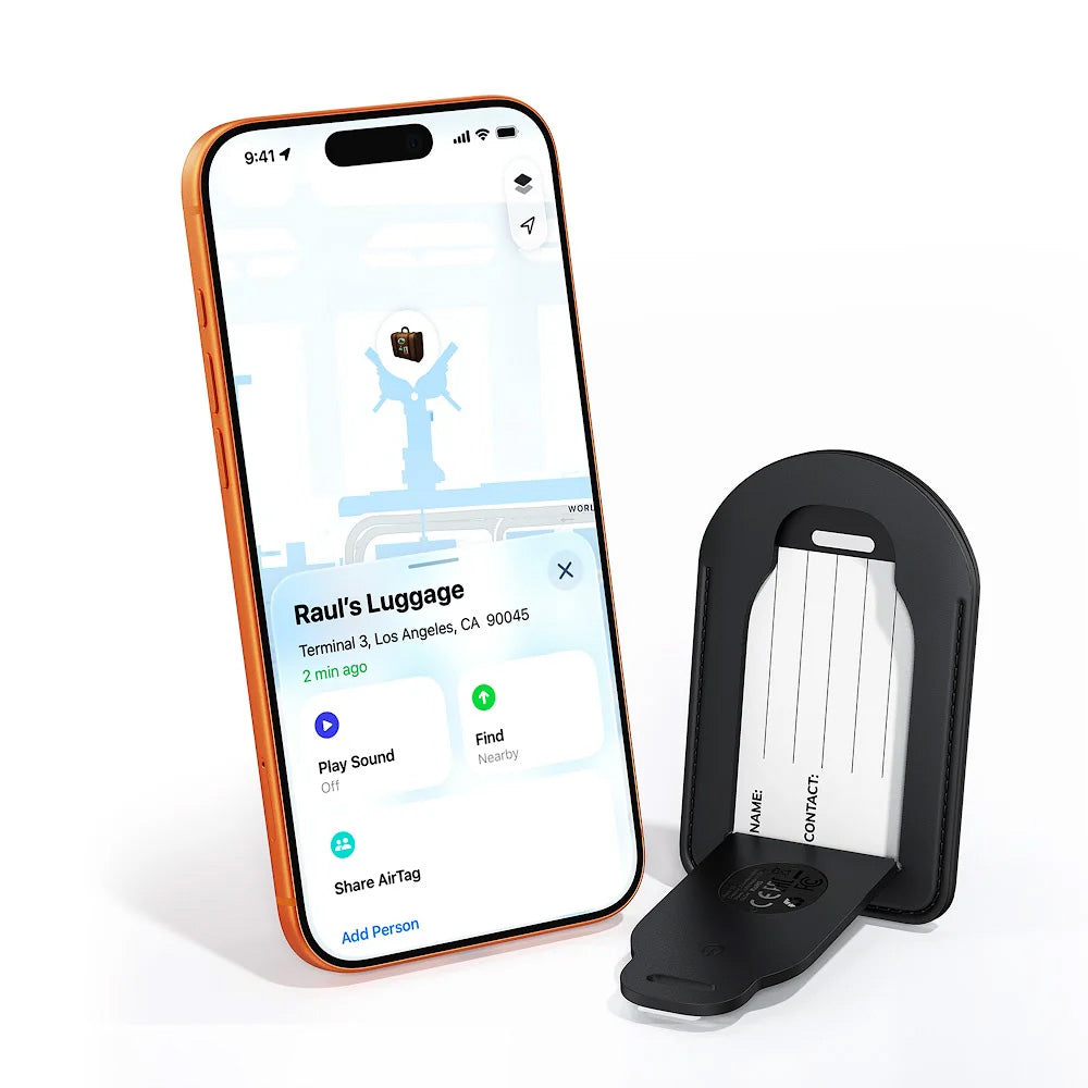 Acefast Gadget Acefast Smart Tracker (S5), Stylish Faux Leather Tag, for Luggage, BT 5.4, FindMy Network, MFi, CR2032 Ba